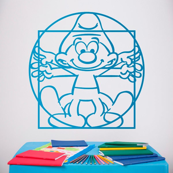 Stickers for Kids: Vitruvian Smurf 0