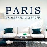 Wall Stickers: Paris Geographical Coordinates 2