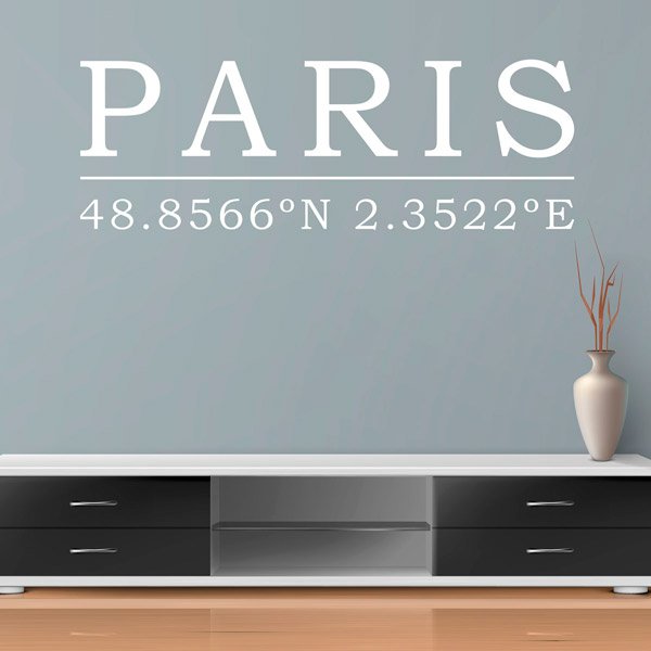 Wall Stickers: Paris Geographical Coordinates