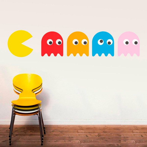 Wall Stickers: Pac-Man and 4 Ghosts