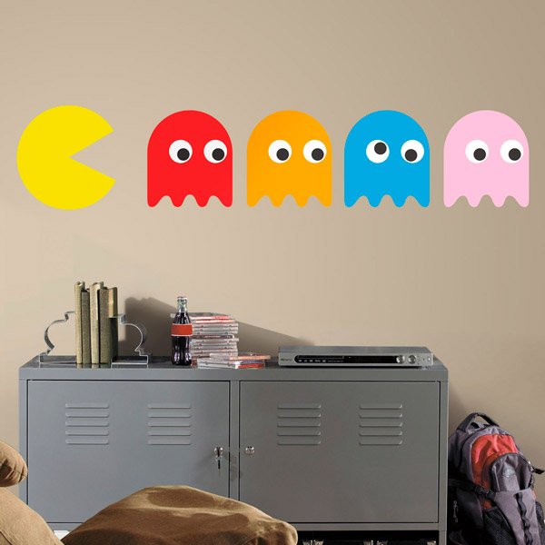 Wall Stickers: Pac-Man and 4 Ghosts