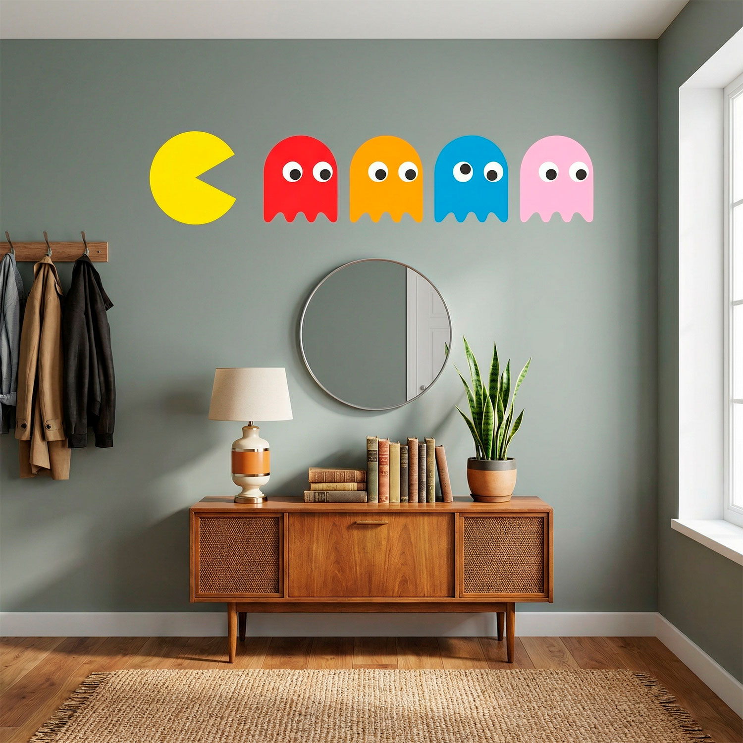 Wall Stickers: Pac-Man and 4 Ghosts