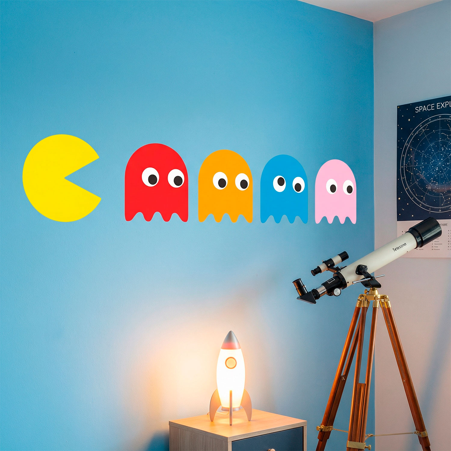 Wall Stickers: Pac-Man and 4 Ghosts