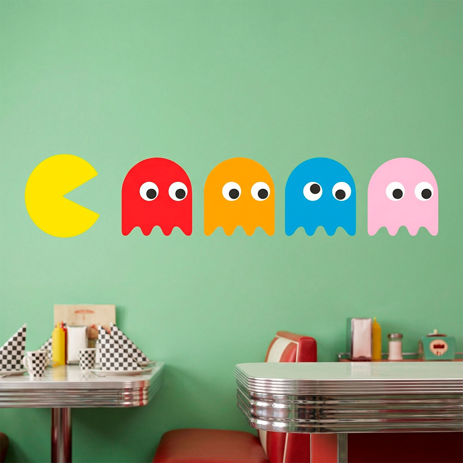 Wall Stickers: Pac-Man and 4 Ghosts