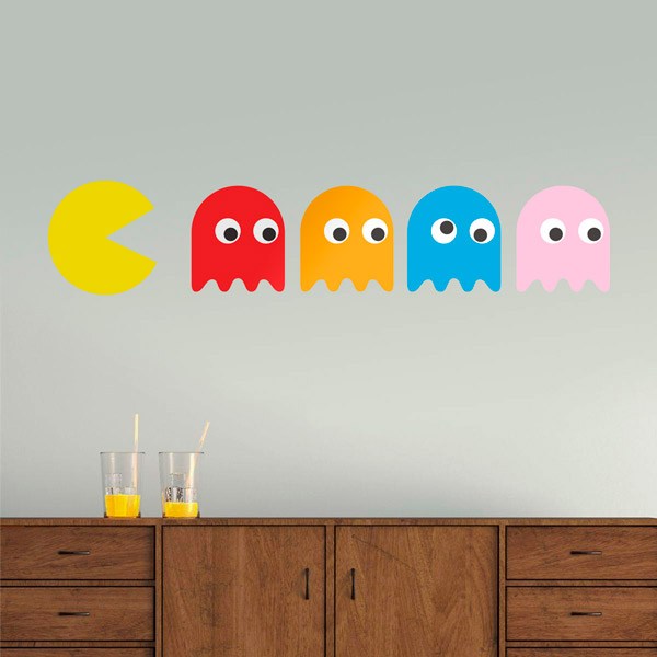 Wall Stickers: Pac-Man and 4 Ghosts