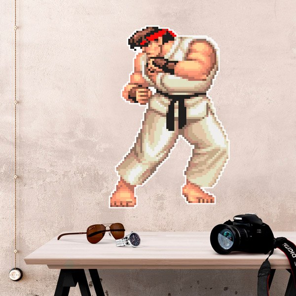 Wall Stickers: Street Fighter Ryu Pixel Art