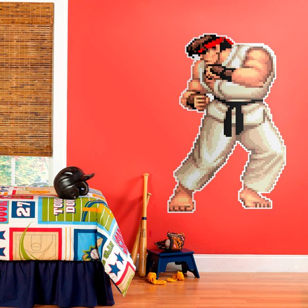Wall Stickers: Street Fighter Ryu Pixel Art