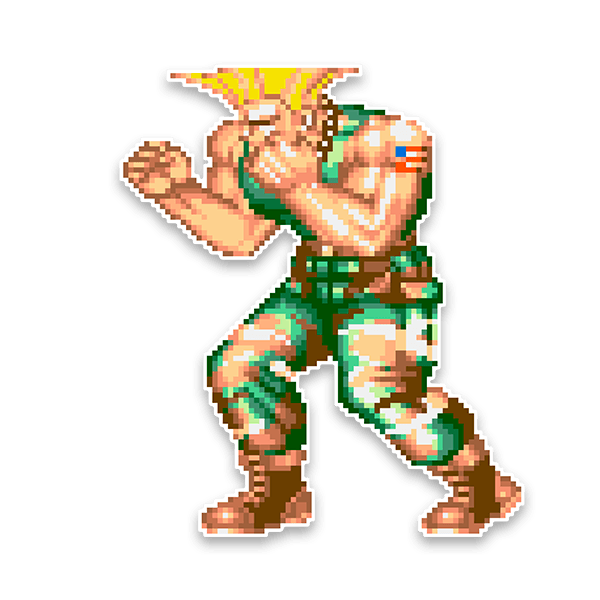 Wall Stickers: Street Fighter Guile Pixel Art