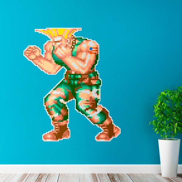 Wall Stickers: Street Fighter Guile Pixel Art