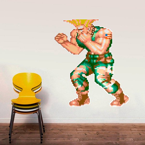 Wall Stickers: Street Fighter Guile Pixel Art