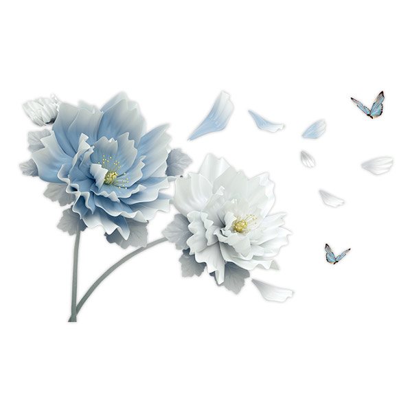 Wall Stickers: Blue and white flowers