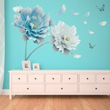 Wall Stickers: Blue and white flowers 4