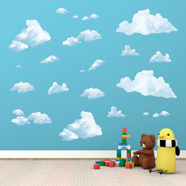 Stickers for Kids: Fluffy clouds