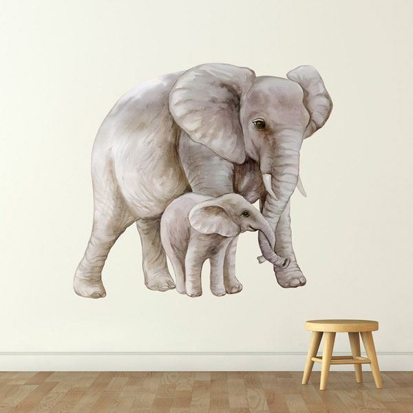 Stickers for Kids: Elephant with its calf