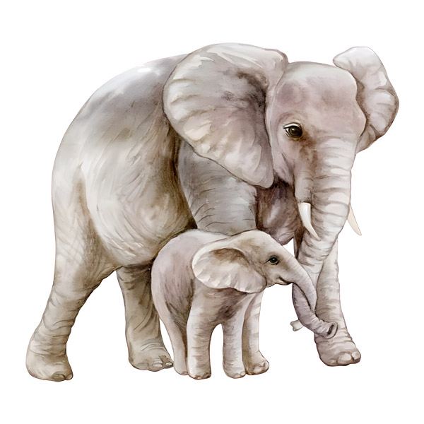 Stickers for Kids: Elephant with its calf