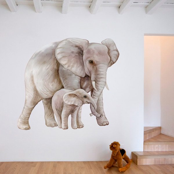 Stickers for Kids: Elephant with its calf