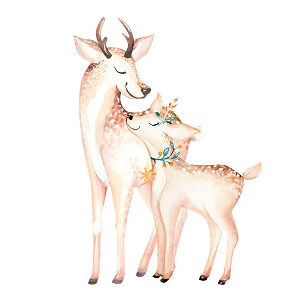 Stickers for Kids: Doe with her fawn