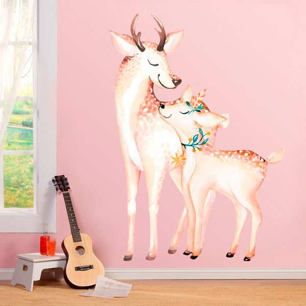 Stickers for Kids: Doe with her fawn