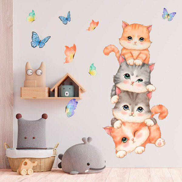 Stickers for Kids: Cats and Butterflies