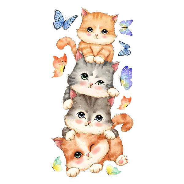 Stickers for Kids: Cats and Butterflies
