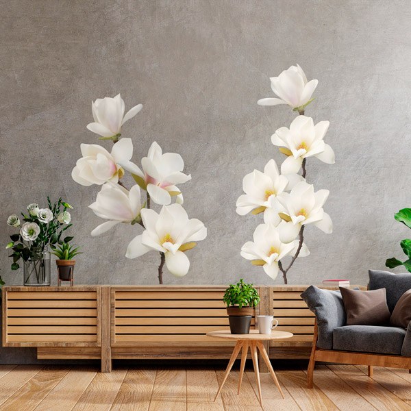 Wall Stickers: White flowers