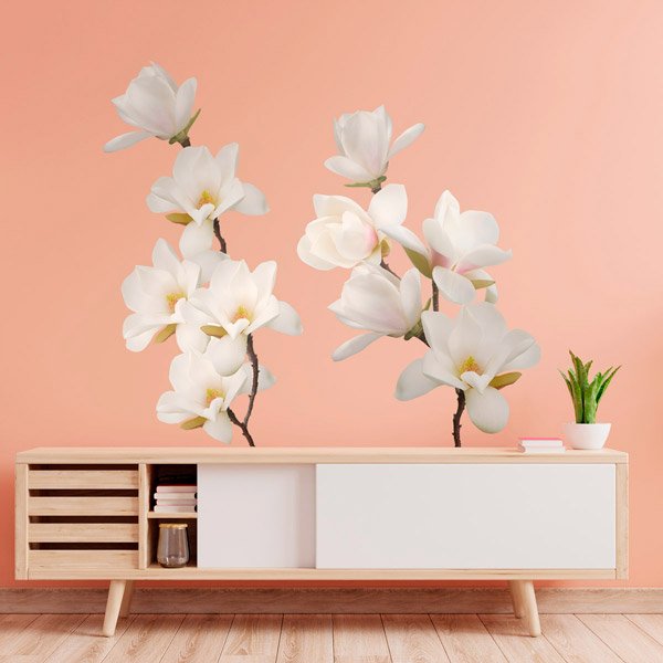 Wall Stickers: White flowers