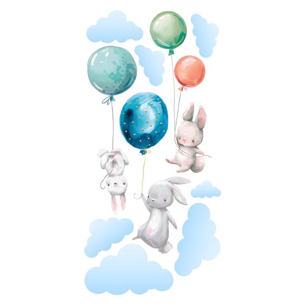 Stickers for Kids: Rabbits with balloons