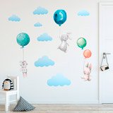 Stickers for Kids: Rabbits with balloons 3