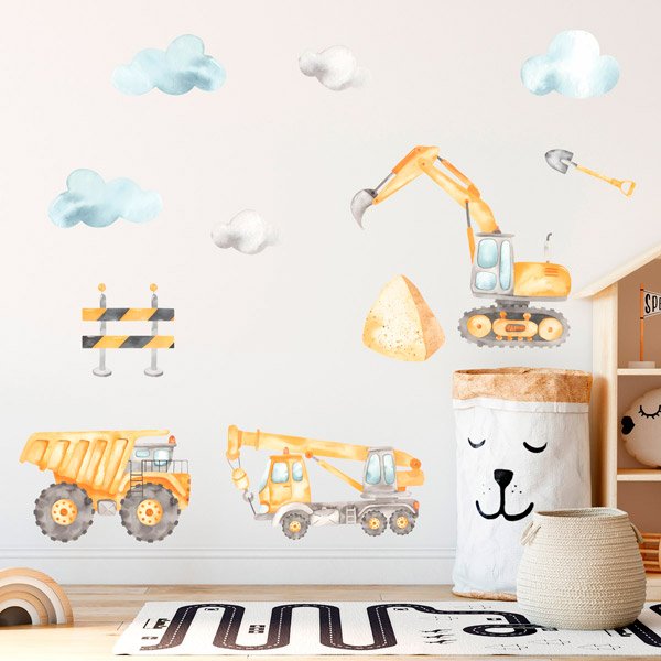 Stickers for Kids: Excavating machines