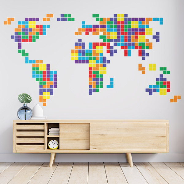 Wall Stickers: World Map Tetris