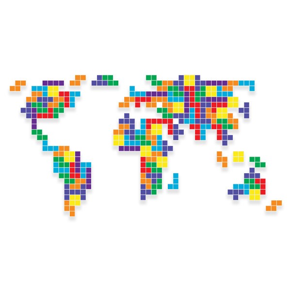 Wall Stickers: World Map Tetris