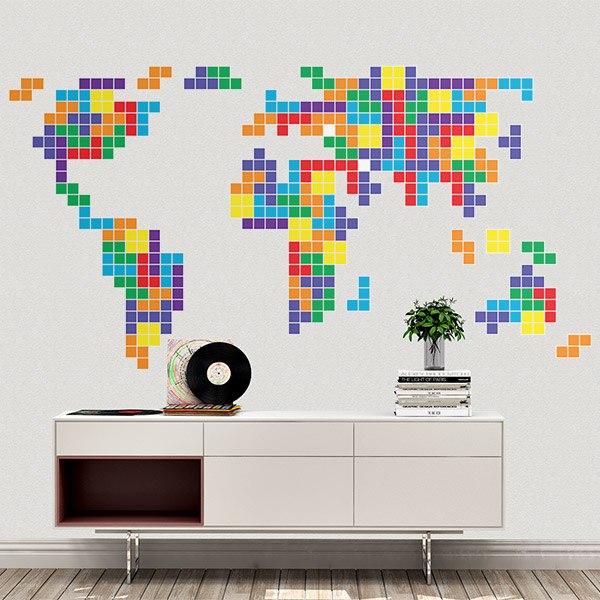 Wall Stickers: World Map Tetris