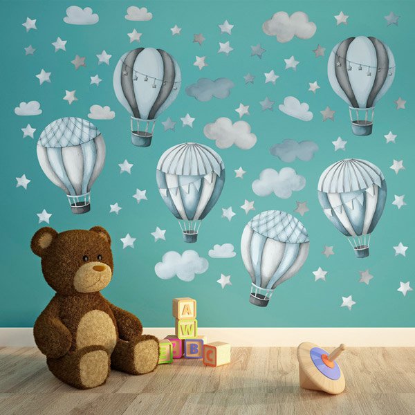 Stickers for Kids: Balloons and clouds
