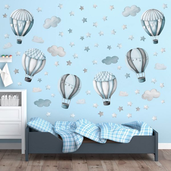 Stickers for Kids: Balloons and clouds