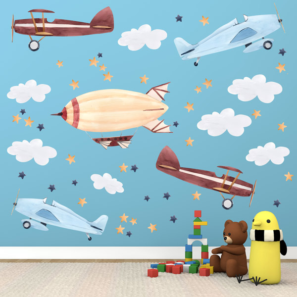 Stickers for Kids: Light aircraft and zeppelins
