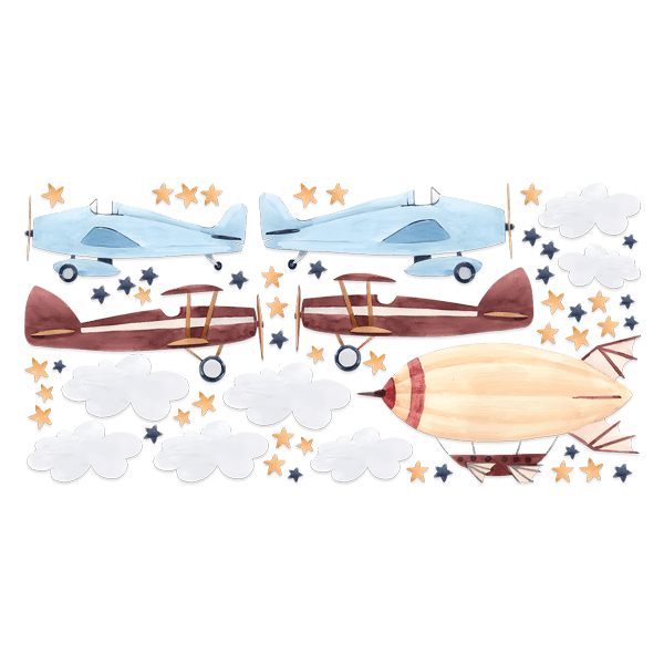 Stickers for Kids: Light aircraft and zeppelins