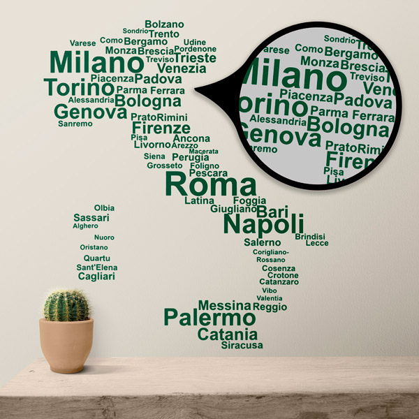 Wall Stickers: Typographic Italy