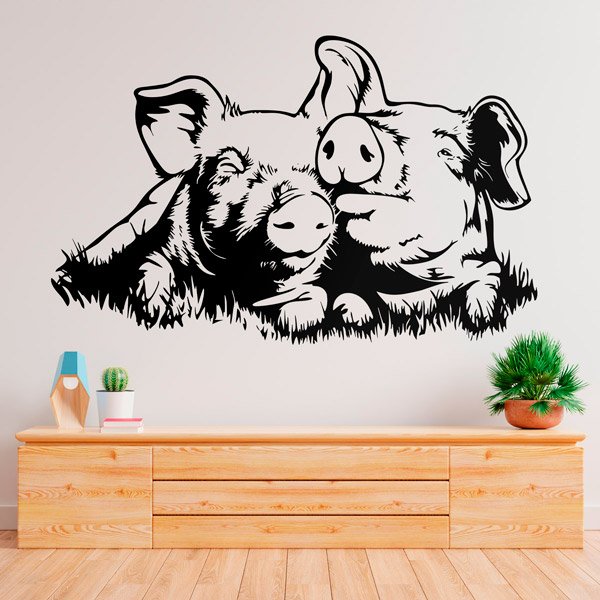 Wall Stickers: Pair of pigs