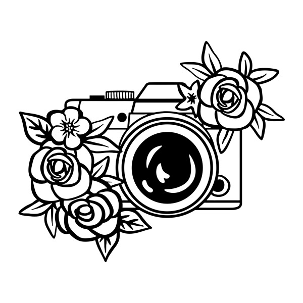 Wall Stickers: Camera with flowers 2