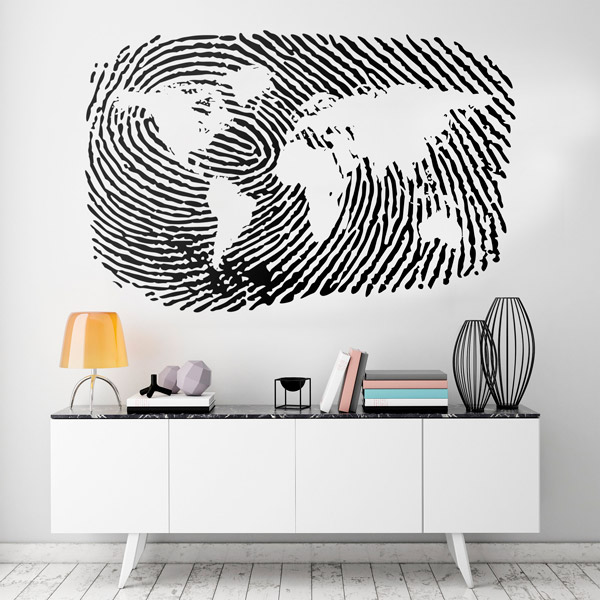 Wall Stickers: World map fingerprint