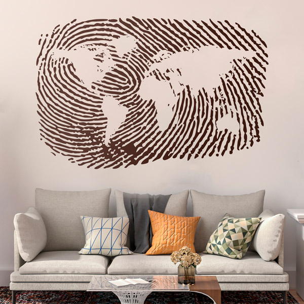 Wall Stickers: World map fingerprint