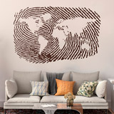 Wall Stickers: World map fingerprint 2