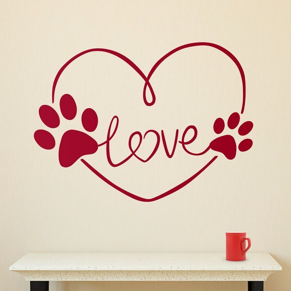 Wall Stickers: Love Dog Footprints