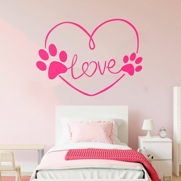 Wall Stickers: Love Dog Footprints