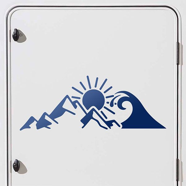 Car & Motorbike Stickers: Mountain, sun, and sea
