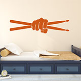 Wall Stickers: Hand with drumsticks 2