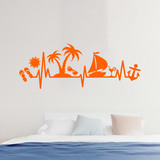Wall Stickers: Electrocardiogram beach elements 2