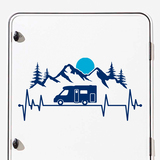 Camper van decals: Electro caravan Mountains and sun 2