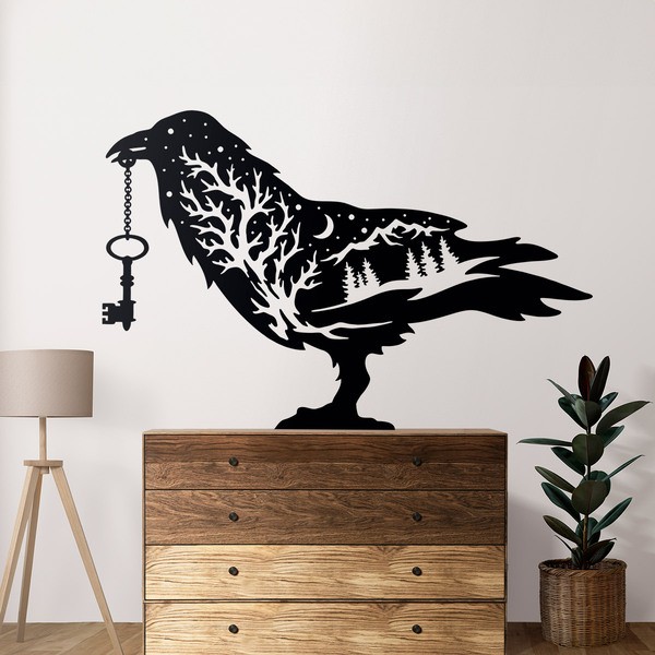 Wall Stickers: Raven With Key