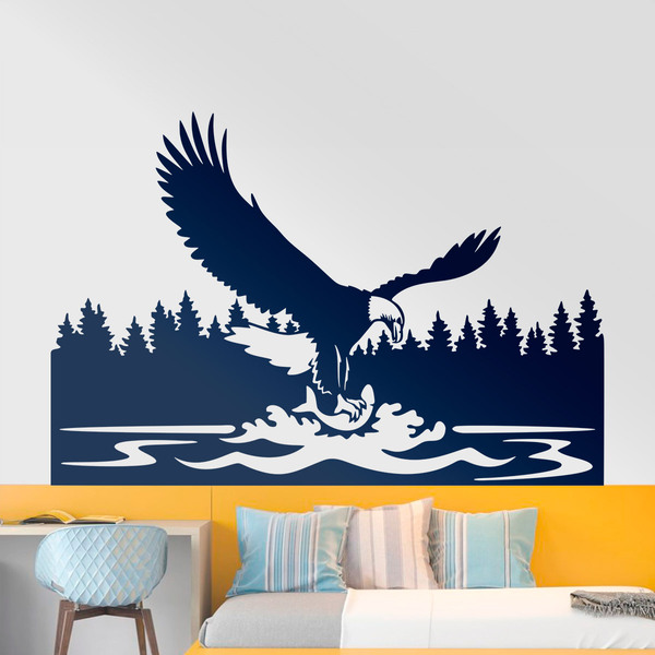 Wall Stickers: Eagle hunting fish